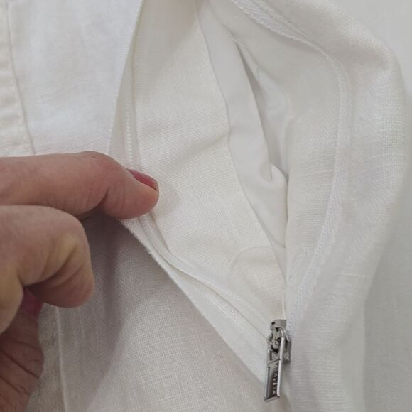 New without Tags  Athleta White Linen Pants Womens Ankle Tapered Leg Size Large - Picture 3 of 8